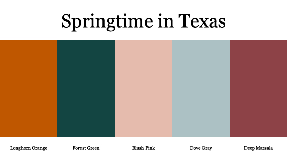 A color palette for Springtime in Texas