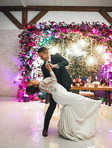bride and groom first dance