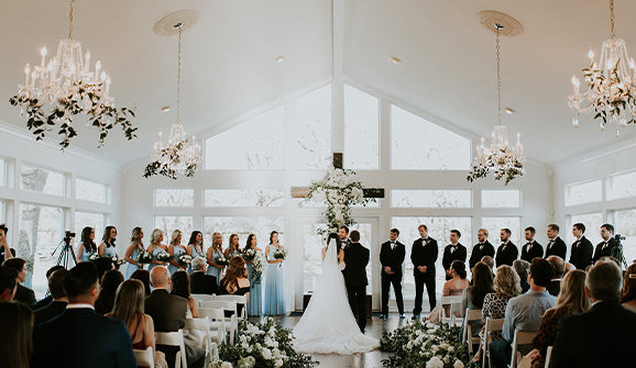 indoor wedding ceremony in a building