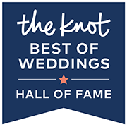 The Knot best of weddings hall of fame award badge